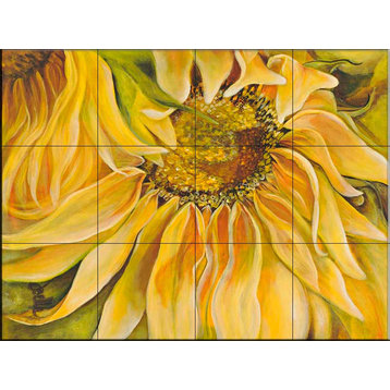 Tile Mural, Sunflower by Joelle Goff