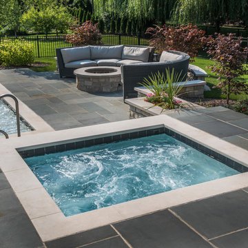 Highland Park,IL Swimming Pool, Separate Elevated Hot Tub, Sunshelf w/ Bubblers