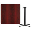 Dyersburg 42" Square Mahogany Laminate Table Top With 42" X-Base