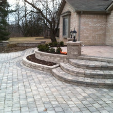 Brick patio and steps
