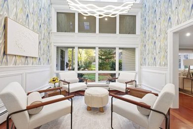 Living room - contemporary living room idea in Boston