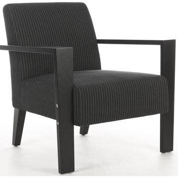 Jenna Arm Chair, Black, Cream Stripe