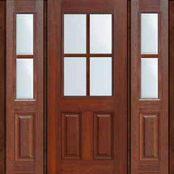 Prehung Side lights Door 80 Fiberglass 1/2 Lite 4 Lite SDL Glass - Front Doors
