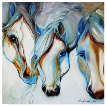 Marcia Baldwin '3 Nobles Equine Abstract' Canvas Art, 18"x18"