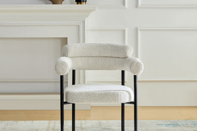Cassandra Dining Chair - Premium Ivory Boucle