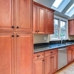 Mocha Maple Glazed Tall and Wall Cabinets - Kitchen Cabinetry
