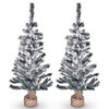 Yescom 2Pack 3 Ft Artificial Mini Christmas Tree Home Decoration Flocked Snow
