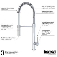 Karran Single-Handle Pull-Down Sprayer Kitchen Faucet, Chrome