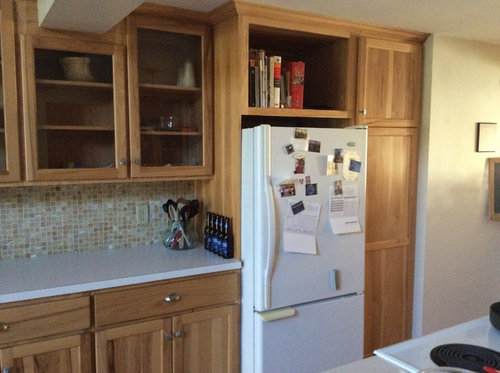 Light Or Dark Counters With Natural Hickory Cabinets