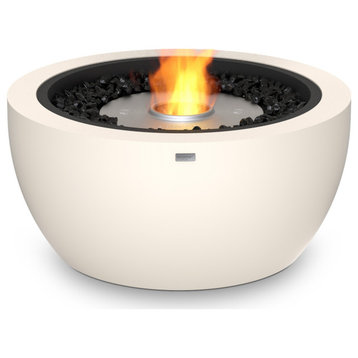 EcoSmart™ Pod 30 Concrete Fire Pit Bowl - Smokeless Ethanol Fireplace, Bone, Ethanol Burner