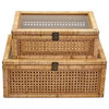 Two's Company 53697 Rattan Decorative Storage Boxes, 2-Piece Set