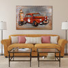 "Red Car" Mixed Media Iron Hand Painted Dimensional Wall Art