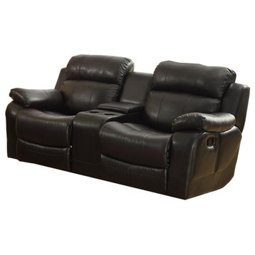 Homelegance Marille Double Glider Reclining Loveseat With Center Console