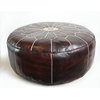 Large Leather Moroccan Ottoman