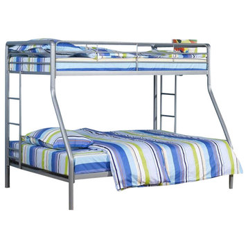 DHP Metal Twin over Full Bunk Bed in Silver
