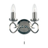 Antique Silver Effect Plate 2lt Wall 60W