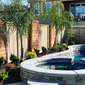 Custom horizontal wood work: trellises, AC screen and doggy swing gate -construc