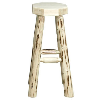 Montana Woodworks 24" Transitional Wood Backless Barstool in Natural