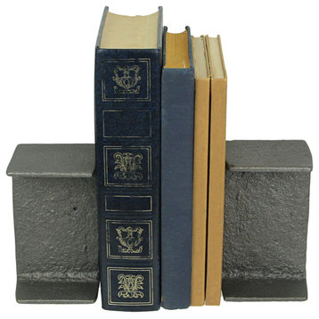 Set of 2 Cast Iron I Beam Bookends Decorative Bookshelf Rustic Desk Home Decor