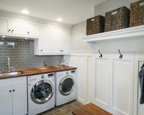 95 Craftsman L-Shaped Laundry Room Design Ideas & Remodel Pictures | Houzz