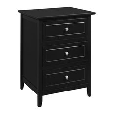 Drake 3-Drawer Nightstand, Black