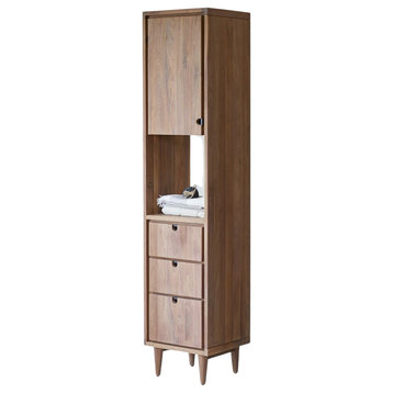 Solid Walnut Tall Bathroom Cabinet | Tikamoon Jonak
