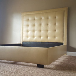 Grid stitch headboard and bed frame - Bed Frames
