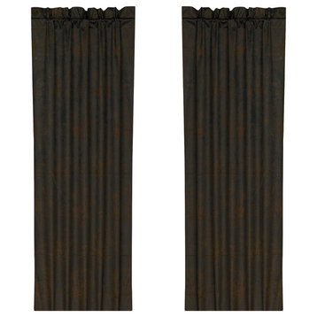 Chocolate Faux Leather Curtain