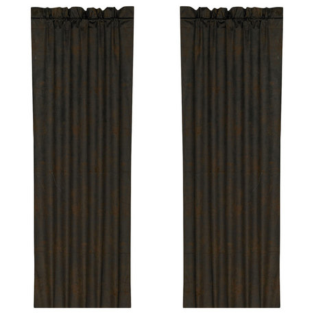 Chocolate Faux Leather Curtain