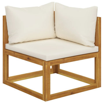vidaXL Sectional Sofa with Cushions Outdoor Furniture Set Solid Acacia Wood