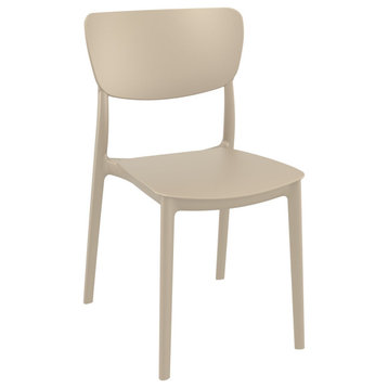 Monna Outdoor Dining Chair, Set of 2, Taupe