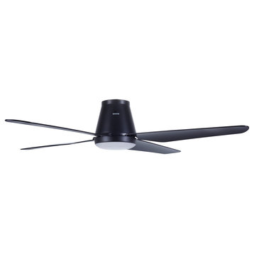 Lucci Air Aria Hugger 52" CTC Light With Remote Ceiling Fan, Black