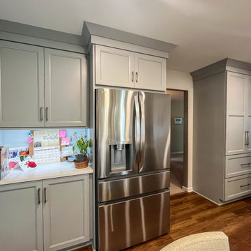 Custom Two Tone Gray Kosher Kitchen with Quartz Countertops