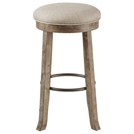 INK+IVY Oaktown Round Backless Bar Height Stool With Swivel Seat