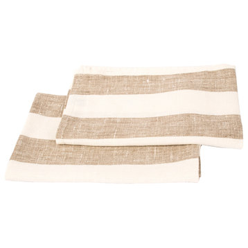 Linen Prewashed Hand And Guest Towels Philippe, Set of 2, Beige, 47x65cm
