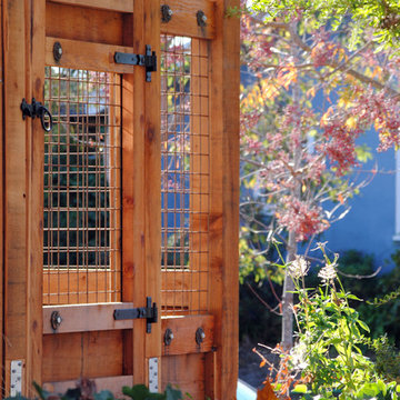 Berkeley Redwood and Welded Wire Mesh Fence