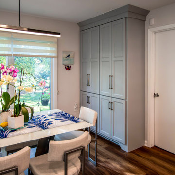 Custom Two Tone Gray Kosher Kitchen with Quartz Countertops