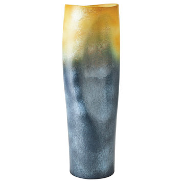 Indent Vase, Grey/Yellow, Large