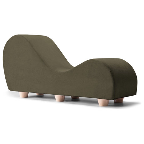 Avana Yoga Chaise Lounge with Maple Feet, Moss