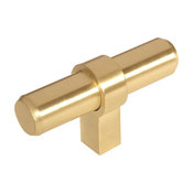 Cosmas 181BB Brushed Brass Euro Style T Bar Knob, Set of 10