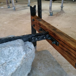 Forged metal boulder granite gameboard - Furniture
