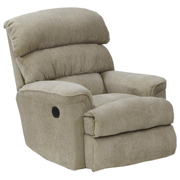 Atkins Power Wall Hugger Recliner in Beige Polyester Fabric