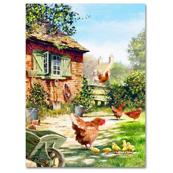 The Macneil Studio 'Chicken and Hens' Canvas Art, 24"x18"