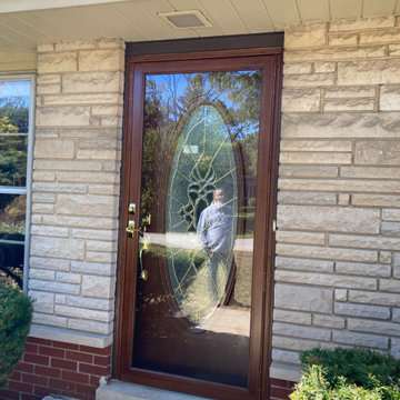 After - Full Oval Steel Entry W/Matching Full View Aluminum Storm Door