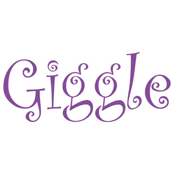Decal Vinyl Wall Sticker Giggle Quote, Purple