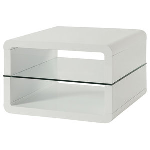 Coffee Table Glossy White With Tempered Glass Contemporary Coffee Tables By Clickhere2shop Houzz