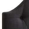 CorLiving Diamond Button Tufted Fabric Arched Panel Headboard, Dark Gray, Single