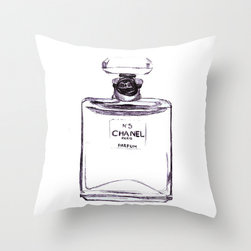 Chanel No. 5 Throw Pillow by Alicia Evans - Decorative Pillows