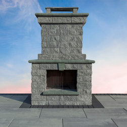 fully assembled maytrx plus split face wall fireplace - Landscaping Stones And Pavers