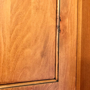 ShipLap Walls Shower Wall Pebble Shower Floor Koch Cabinets Rustic Beech